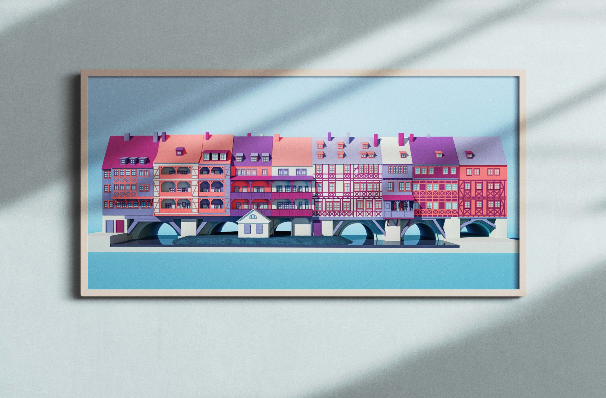 Kunstdruck • Krämerbrücke Erfurt Panorama